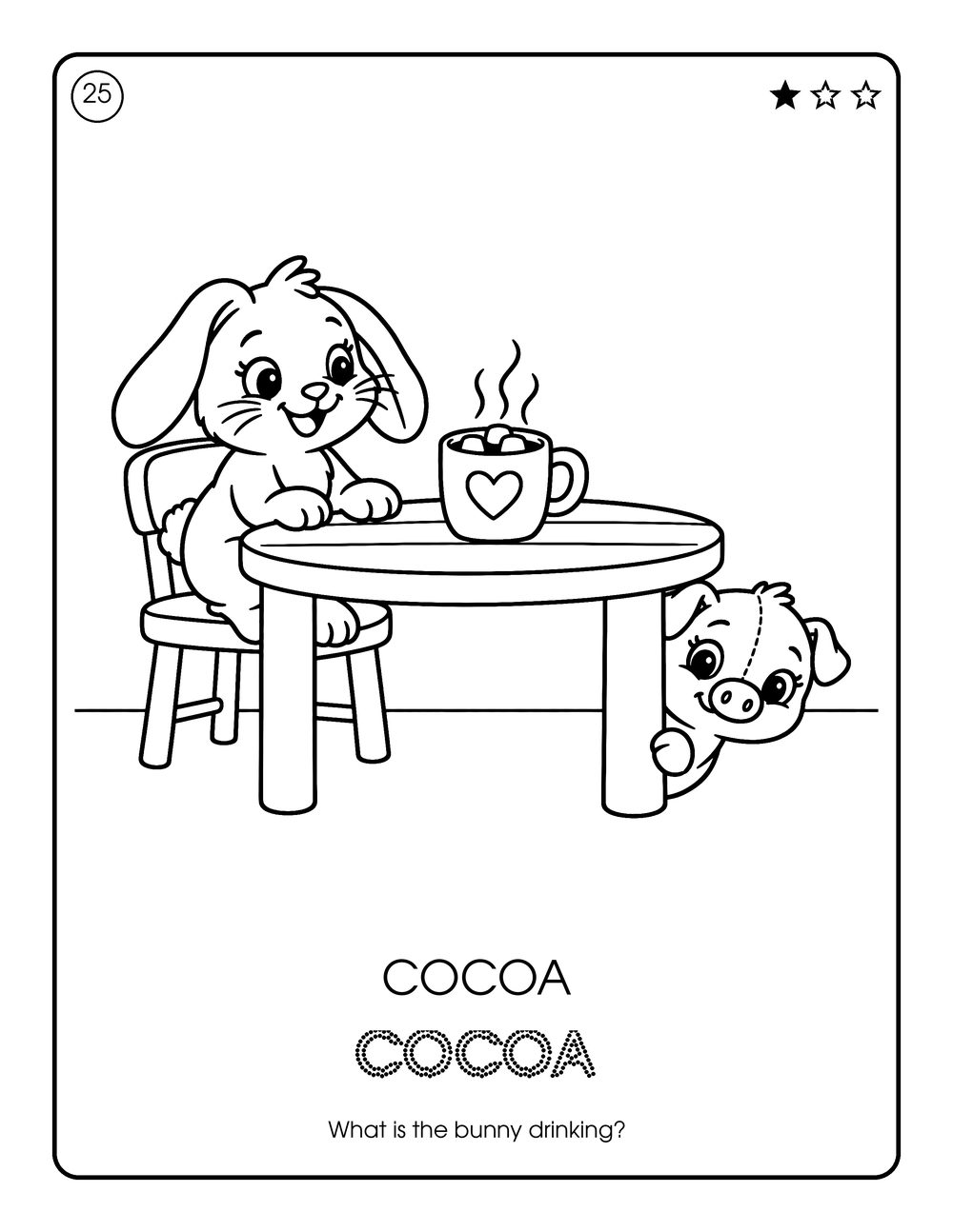Coloring page with cocoa from the Christmas book