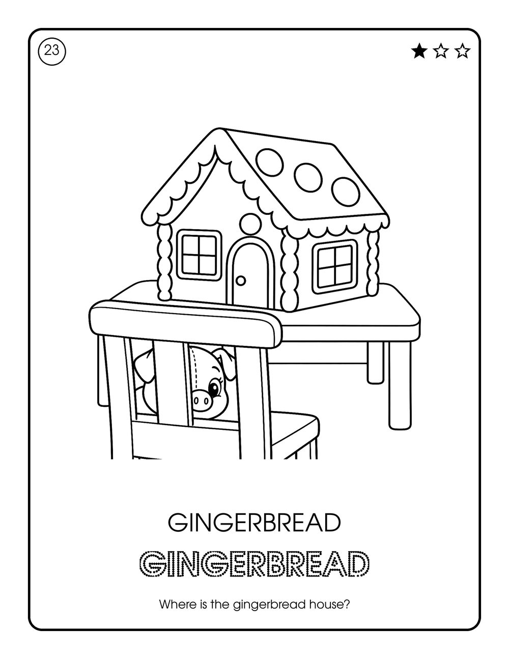 Gingerbread coloring page from the Christmas book